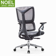 Roma-M (4D), Mid-back ergonomic office chair factory made 4D armrest gray
