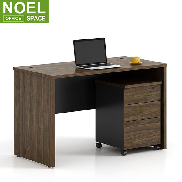 Side cabinet with black aluminum handle drawer with lock Single straight table