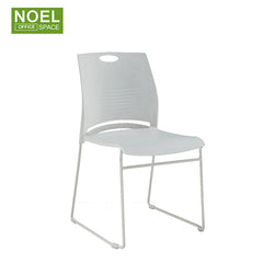 Candice, PP plastic backrest chrome solid steel frame stackable plastic chairs