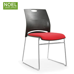 Candice, Hot sale upholstered padded plastic aluminium leg stackable chair