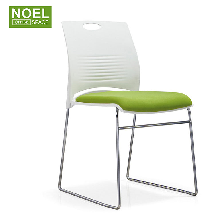 Candice, Multi color home furniture plastic metal armless stacking chair with solid steel frame