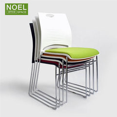 Candice, Wholesale Plastic Seat and back with mesh fabric seat chromed metal legs stackable chair