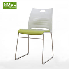 Candice, Multi color home furniture plastic metal armless stacking chair with solid steel frame