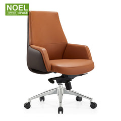 Carla-M (Orange), Mid Back Executive PU Comfortable Office Chair With Sychronized Mechanism Smooth Sliding