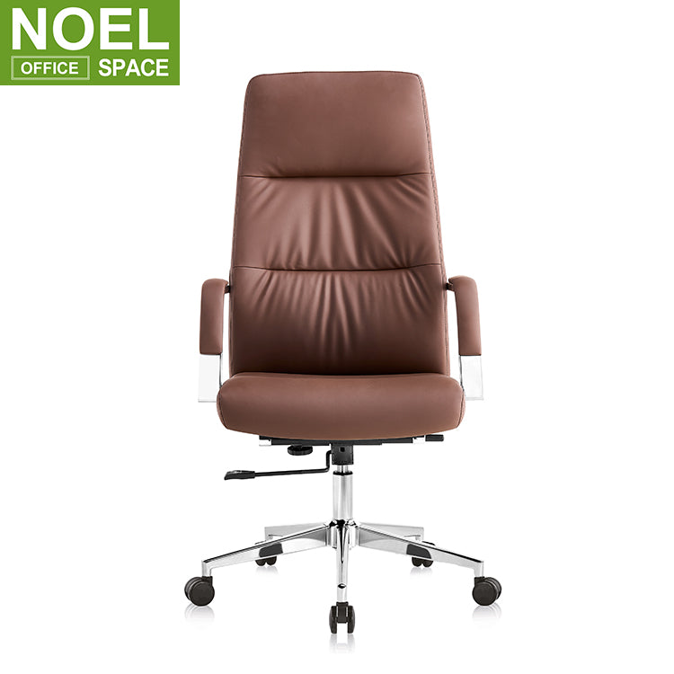 Colin-H, Modern furniture brown office chair contemporary leather swivel chair with armrest
