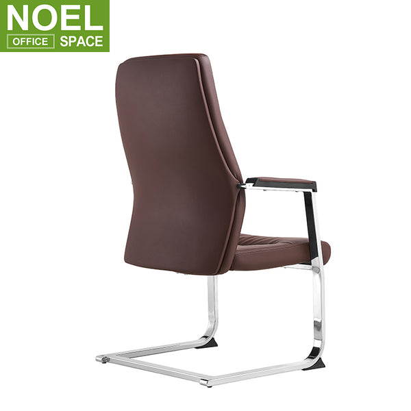 Colin-V, Mid Back Leather Chair Without Wheels Conference Room Used Chair Guests Chairs