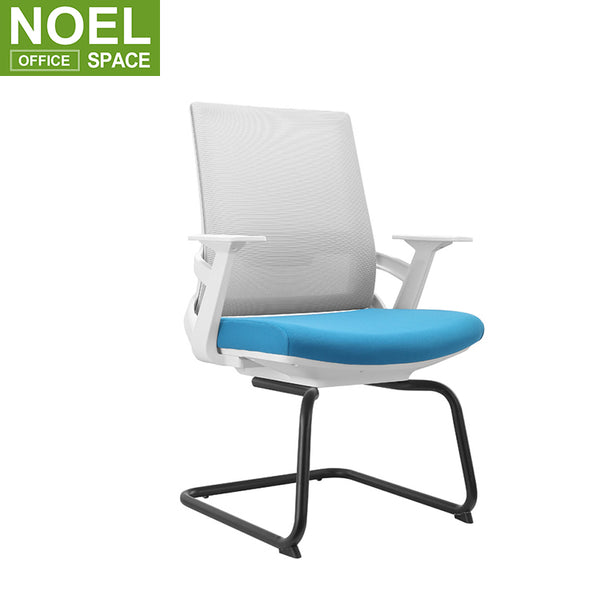Sky-V (White), mid back conference chair office with fixed armrest