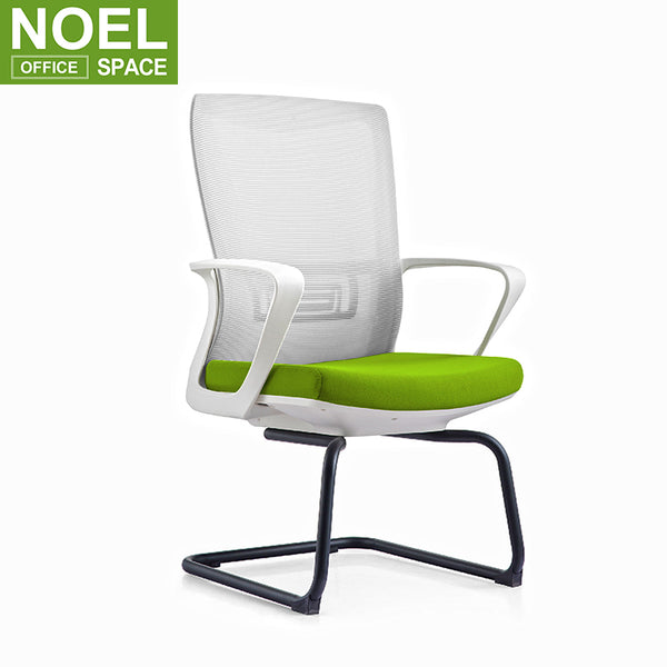 Kas-V (White), Mesh meeting chair black coating frame for chair