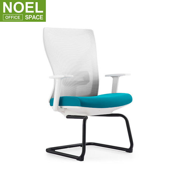 Imove-V (White nylon, black metal  frame), quality mesh office chair visit chair