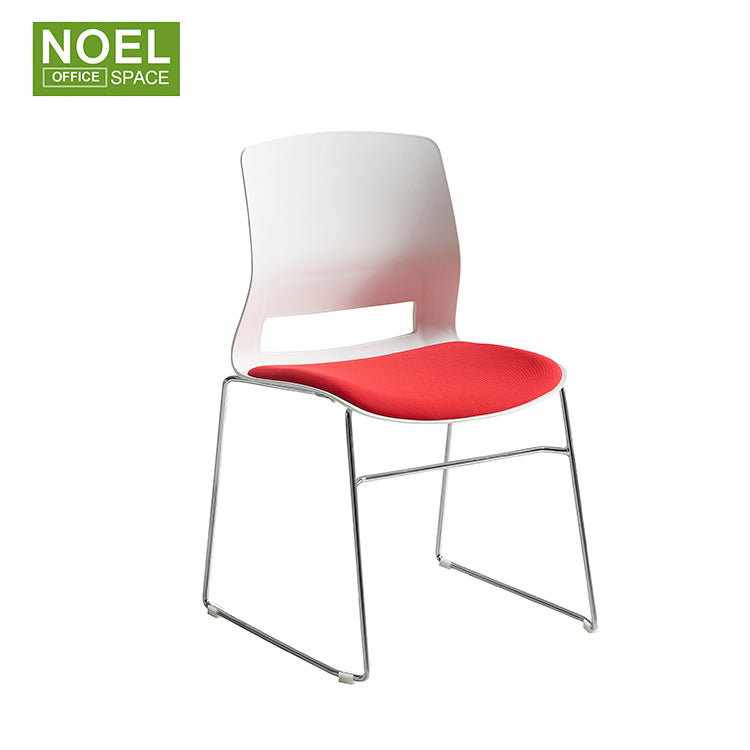 Dallas-T-S, Manufacture Good Quality Colorful Plastic Seat With Metal Chromed Legs Dining Chair