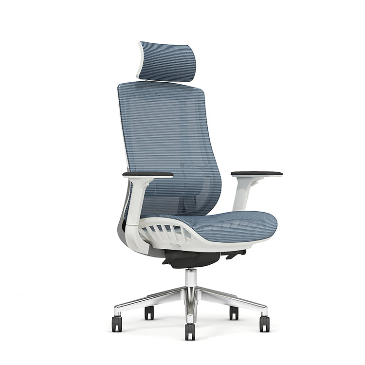 High back nylon mesh seat office chair+ PP with fiber white back frame