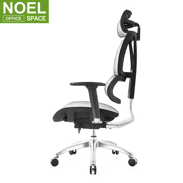 Farley-H, High back ergonomic mesh office chair with adjustable headrest (the whole chair can passed BIFMA standard)