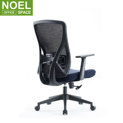 Gino-M, Office Chairs with Wheel Modern Ergonomic Office Chair Black+ blue