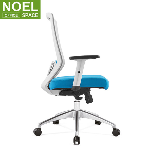 Joy-M, Blue mid back chair for office mesh chair for staff with adjustable armrest