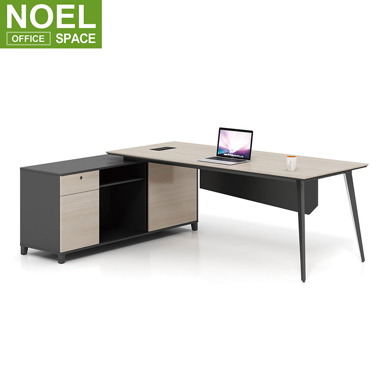 Modern Adjustable L Shape Mid-Level Executive Desk Wooden Office Table