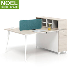 Modern Simple Office Table Partition Staff 2 Person MCF Computer Desk Stand Open Workstation
