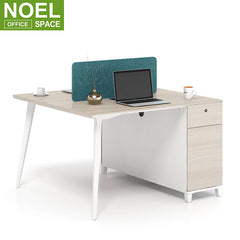 2 person opposite seat compact storage open office workstation desk with filing cabinet