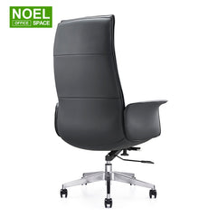 Kathie-H (Black), Fixed Armrest High Back Executive Boss PU Office Chair Relience Simple Fashion Design