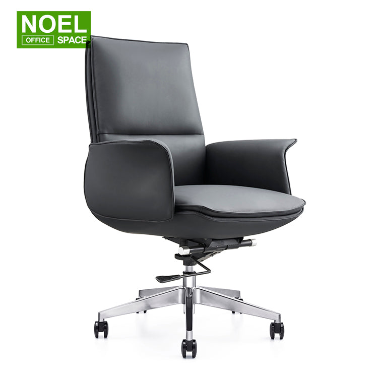 Kathie-M (Black), Fixed Armrest Mid Back Executive PU Office Chair Best Price For Meeting Office Room