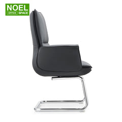 Kathie-V (Black), Fixed Armrest Mid Back Executive PU Visitor Chair Stability For Various Space Fashion Comfortable Design