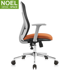 Maro-M, Office Chair Mesh Desk Chair Middle Back Ergonomic Office Chair with Fixed Armrests Black + Orange
