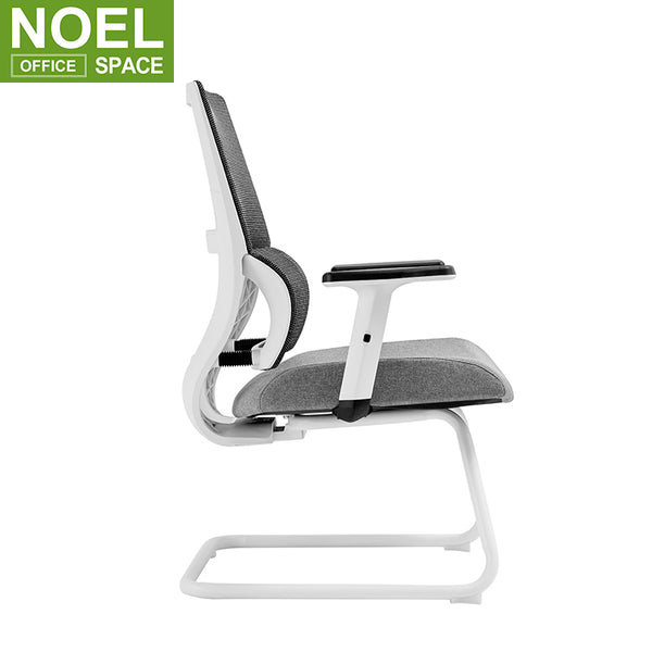 Mars-V(White PP), Mid back Furniture chair simple design synthetic leather best ergonomic office chair