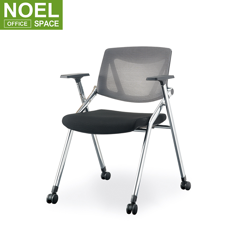 Melody (chrome frame + castors),Adjustable executive office chair with armrests and backrest mesh furniture ergonomic training chair with wheels