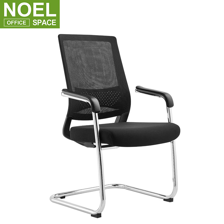 Mick-V, Wholesale Cheap Modern Ergonomic Office Visitor Mid Back Mesh Fabric Chair No Wheel Training Chair