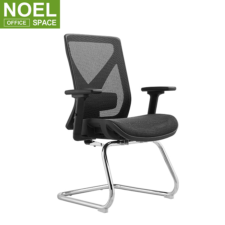Mike-VA (Mesh seat), Black Office Visitor Chair Mid Back Office Chair Back Pquality Office Chairs