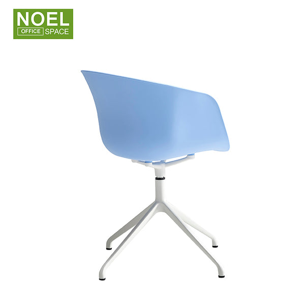 Nata, High Quality Colorful Plastic Dining Chairs PP Dining Room Chair with Metal Legs Plastic Dining Room Chair