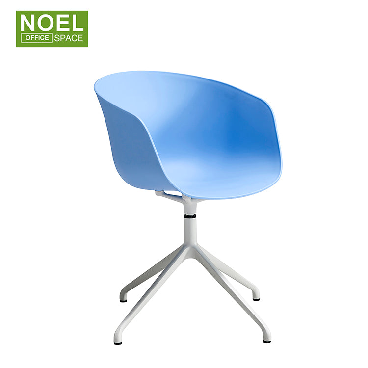 Nata, High Quality Colorful Plastic Dining Chairs PP Dining Room Chair with Metal Legs Plastic Dining Room Chair