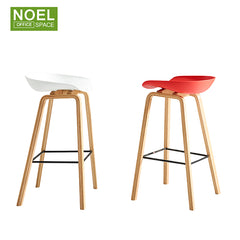 Neil-SW, Modern PU Upholstery Comfortable Armless Height Pub Dining Bar Wood Chair