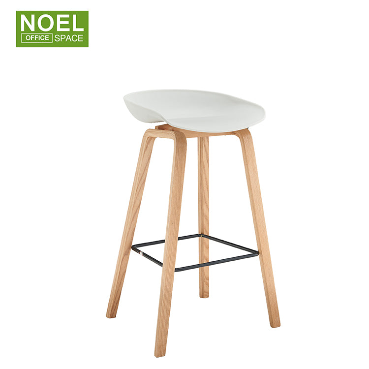 Neil-SW, Modern PU Upholstery Comfortable Armless Height Pub Dining Bar Wood Chair