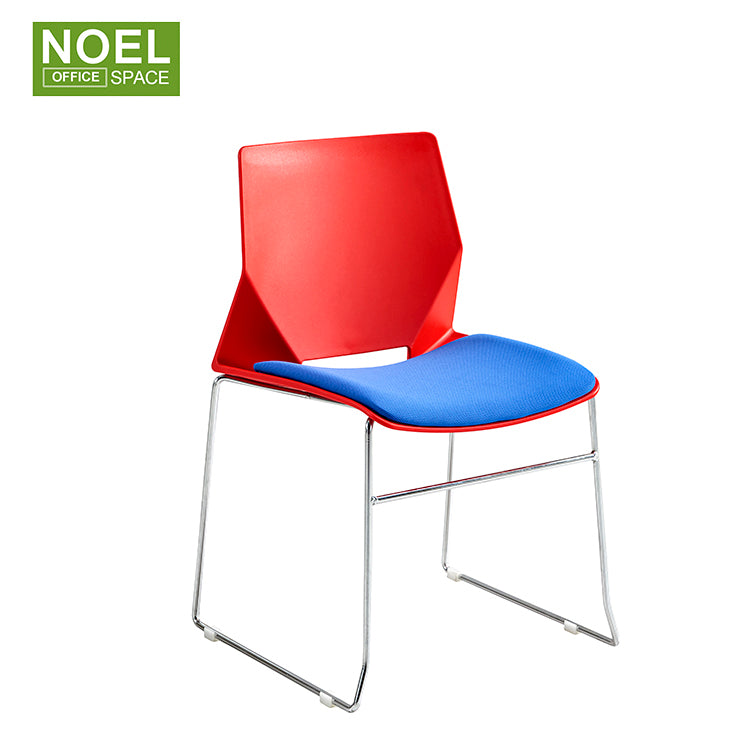 Nancy-S, Cheap Modern Designer Commercial Stackable Cafe PP Plastic With Fabric Seat Chairs