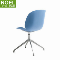 Naomi-M-A, High Quality Plastic Dining Armless Castor And Steel Base Chair With Wheels