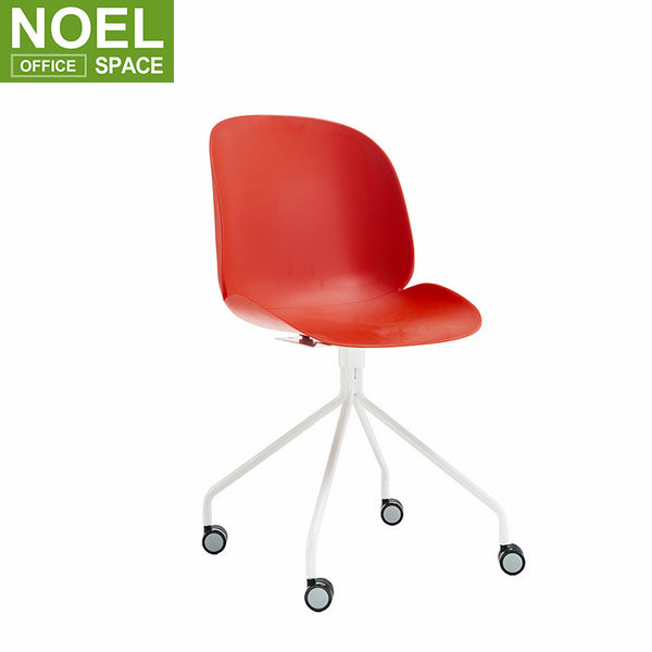 Naomi-M-M, Manufacturer Modern Design Comfortable Colorful PP Plastic Seat Swivel Office Desk Chair with casters