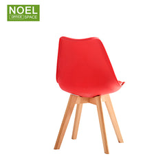 Ned-W, Dining room furniture colorful Modern design plastic pu seat dining chair with wooden legs