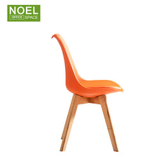 Ned-W, Dining room furniture colorful Modern design plastic pu seat dining chair with wooden legs