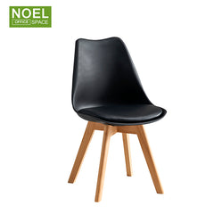 Ned-W, Dining room furniture colorful Modern design plastic pu seat dining chair with wooden legs