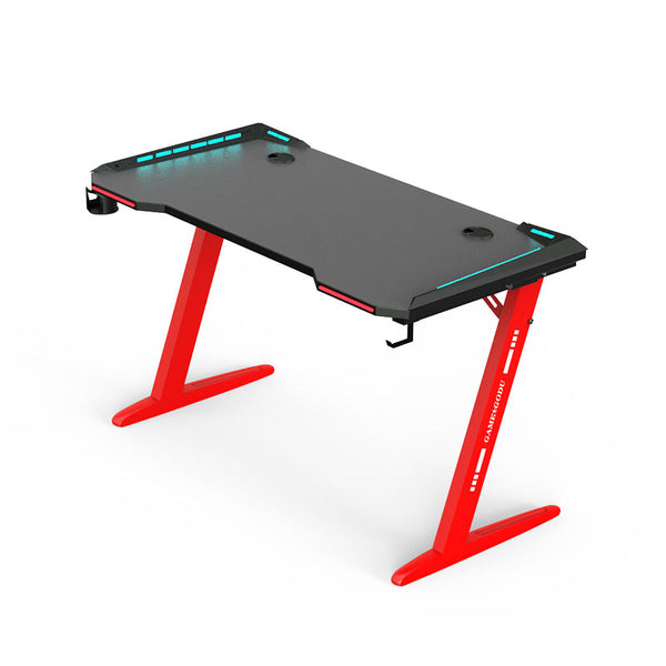 Simple gaming table, laptop table, desktop table, luminous cool red