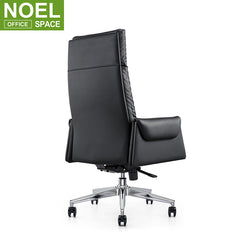 Boss High Back Lounge White PU Leather Designer Office Chair With Casters