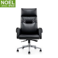 Boss High Back Lounge White PU Leather Designer Office Chair With Casters