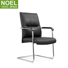 Manager mid back conference room black leather PU office guest chair