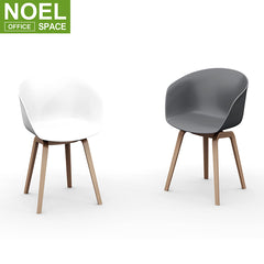 Negotiation Chair Leisure Chair Plastic seat + wooden legs