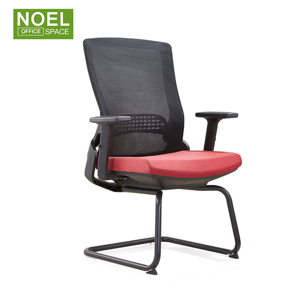 Pearl-V, New Design Mid Back Mesh Staff Chair Black Coating Metal Frame
