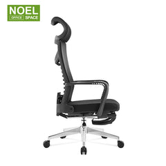 Pennie-H (Black), Mesh Hign Back Ergonomic Office Chiar Multifunctional Mechanism Spine Protection Footrest Breathability Ventalitation