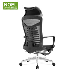 Pennie-H (Black), Mesh Hign Back Ergonomic Office Chiar Multifunctional Mechanism Spine Protection Footrest Breathability Ventalitation