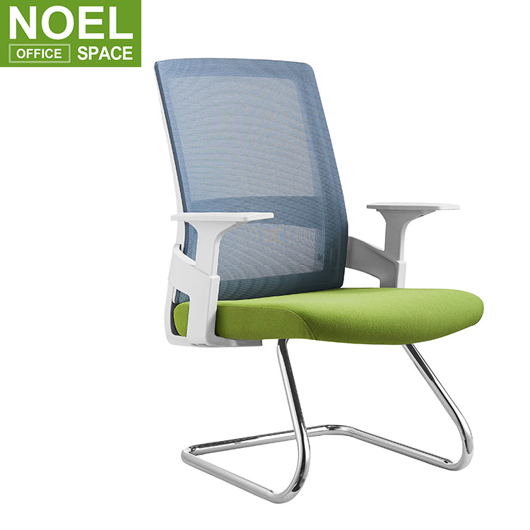 Rock-V, New model mid back visit mesh office staff chair Green+grey