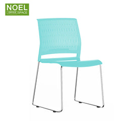 Summer, Dining room Chair PP seat chair and hole back with chromed metal legs