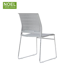 Summer, Dining room Chair PP seat chair and hole back with chromed metal legs